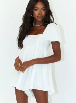 Princess Polly Lorna Romper  White Shop