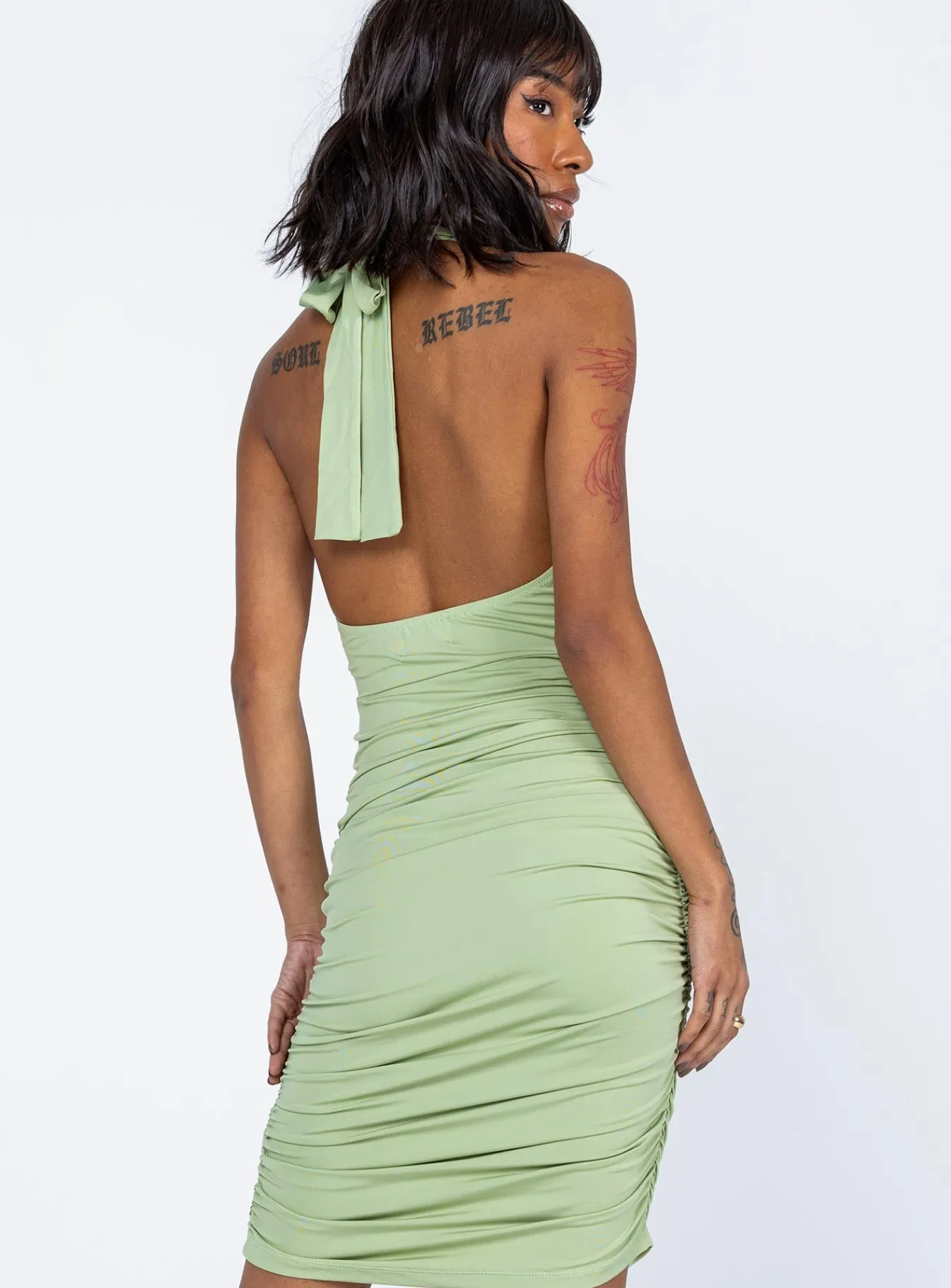 Princess Polly Lorraine Mini Dress Green Clearance
