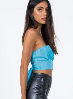 Princess Polly Lorrin Top  Blue Store