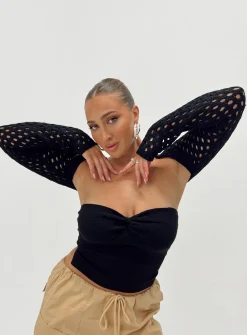 Princess Polly Lotani Bolero  Black Best
