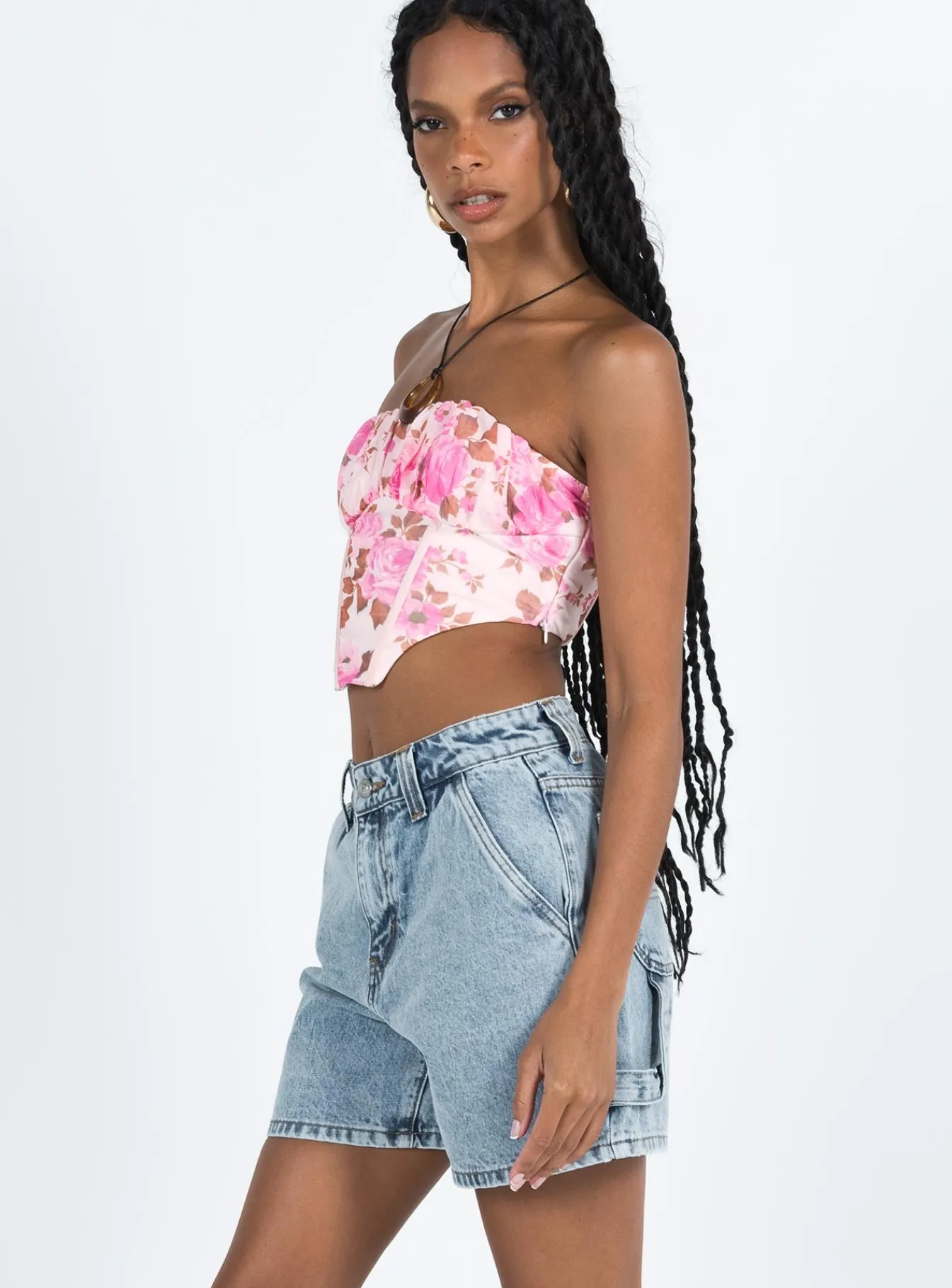 Princess Polly Lou Carpentershorts Light Wash Denim Flash Sale