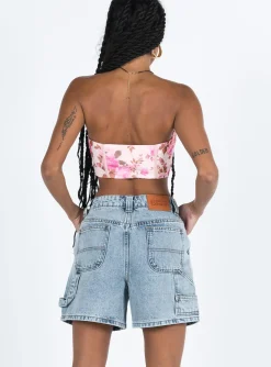 Princess Polly Lou Carpentershorts Light Wash Denim Flash Sale