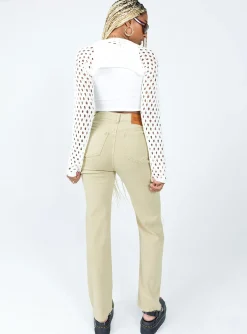 Princess Polly Lou Jeans  Beige Online