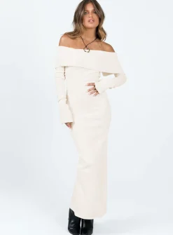 Princess Polly Louden Off The Shoulder Maxi Dress  Cream Best