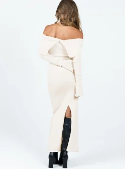 Princess Polly Louden Off The Shoulder Maxi Dress  Cream Best