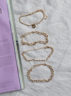 Princess Polly Love &Amp; Let Go Bracelet Set   Gold New