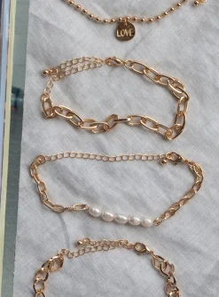Princess Polly Love &Amp; Let Go Bracelet Set   Gold New