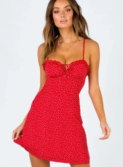 Princess Polly Love Birds Mini Dress Red Shop