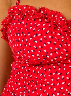 Princess Polly Love Birds Mini Dress Red Shop