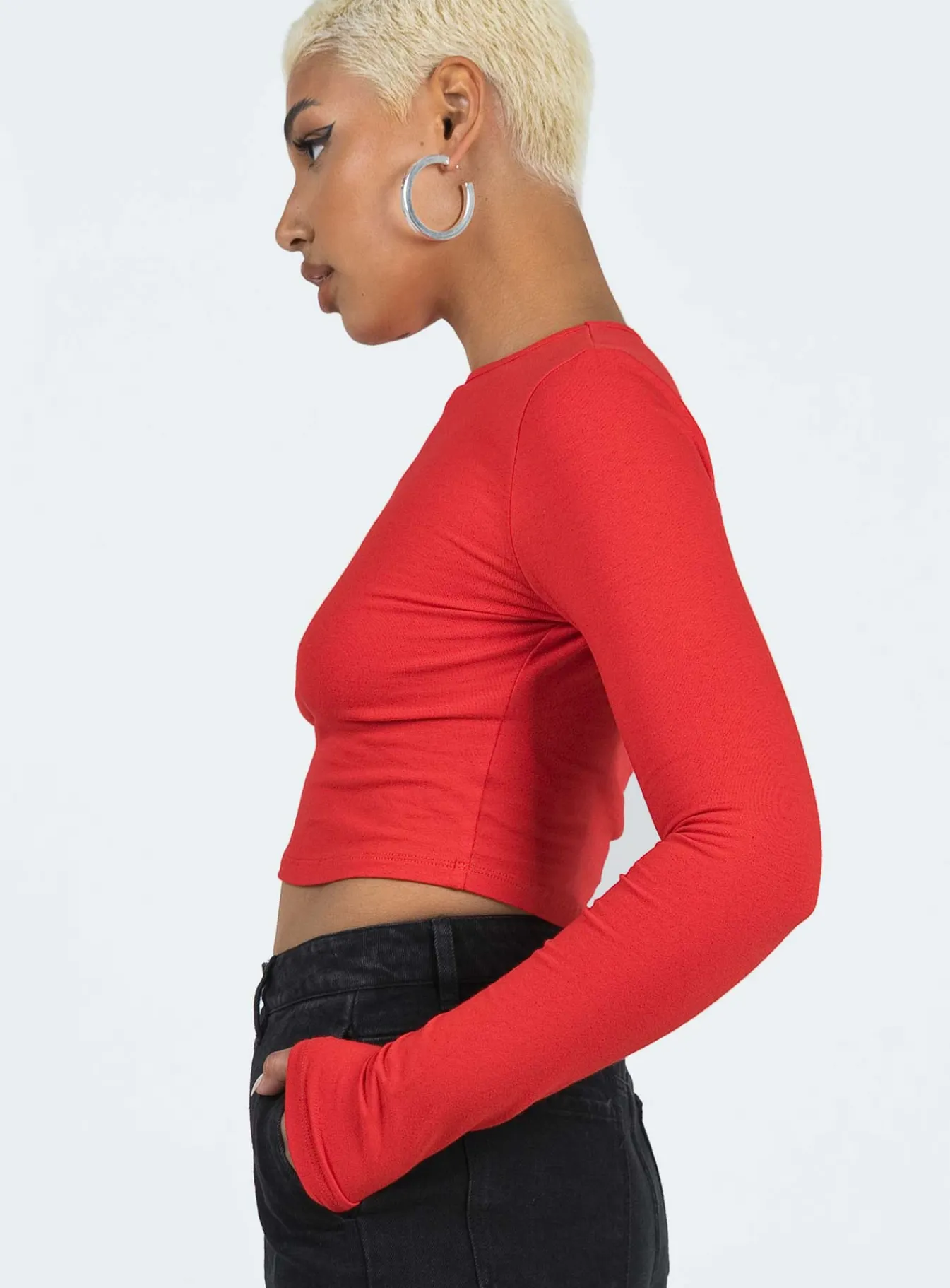 Princess Polly Love Bites Long Sleeve Top Red New