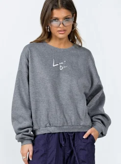 Princess Polly Love Bites Sweatshirt  Grey Cheap