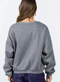 Princess Polly Love Bites Sweatshirt  Grey Cheap