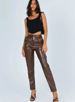 Princess Polly Love Club Pants  Brown Store
