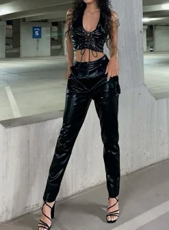 Princess Polly Love Club Pants  Black Sale
