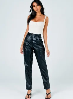 Princess Polly Love Club Pants  Black Sale