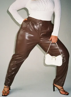 Princess Polly Love Club Pantscurve   Brown Cheap