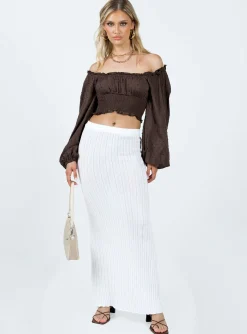 Princess Polly Love Galore Long Sleeve Top Brown Hot