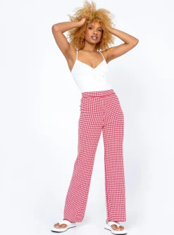 Princess Polly Love Galore Pants  Red/White Online