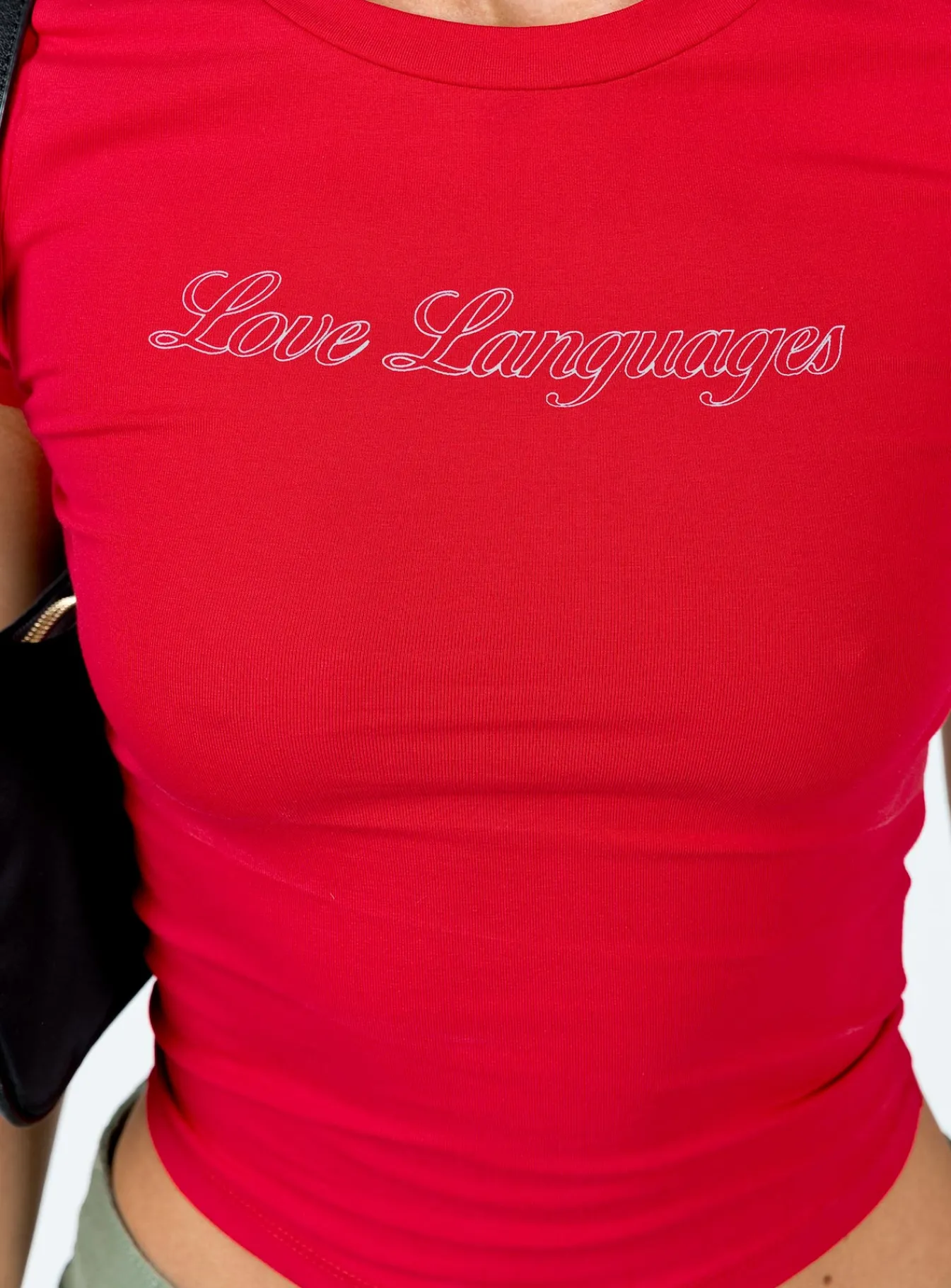 Princess Polly Love Language Tee Red Clearance