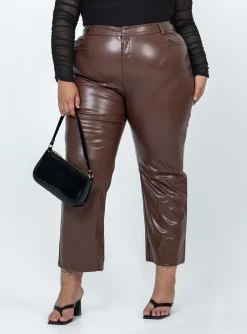 Princess Polly Love Lies Pantscurve   Brown Cheap