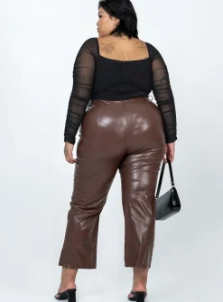 Princess Polly Love Lies Pantscurve   Brown Cheap