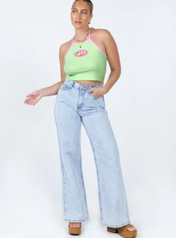 Princess Polly Love Me Harder Top  Green Cheap