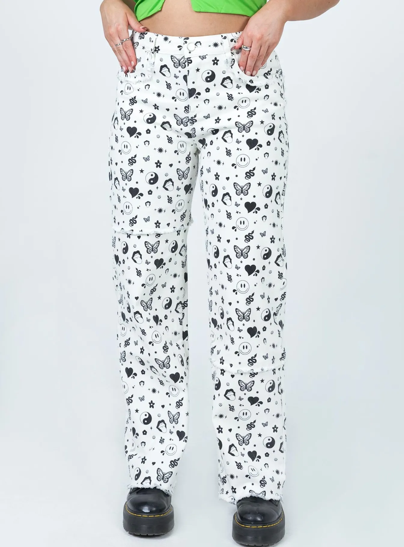 Princess Polly Love Me Not Denim Jeans White Shop