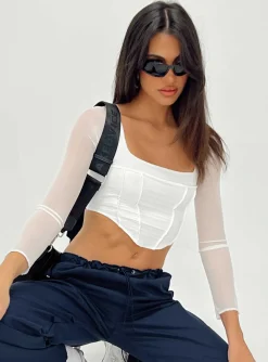 Princess Polly Lovi Long Sleeve Top  White Fashion