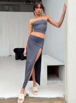 Princess Polly Lowell Maxi Skirt  Grey Shop