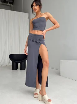 Princess Polly Lowell Maxi Skirt  Grey Shop