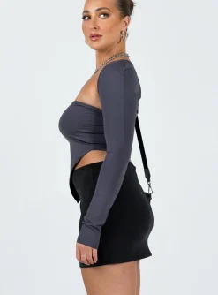 Princess Polly Lowell Mini Skirt  Black Hot