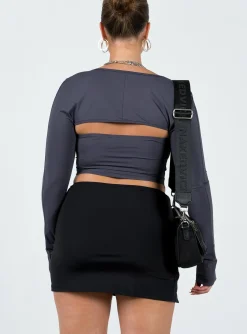 Princess Polly Lowell Mini Skirt  Black Hot