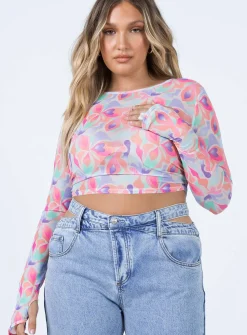 Princess Polly Lucas Long Sleeve Top  Multi Hot