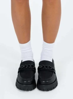 Princess Polly Lucille Loafer  Black Cheap
