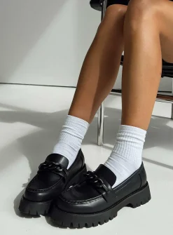 Princess Polly Lucille Loafer Black Cheap