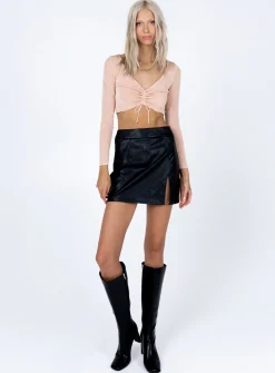 Princess Polly Lucille Long Sleeve Top  Beige Fashion