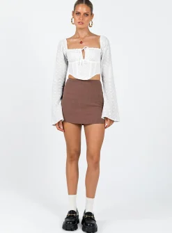 Princess Polly Ludlow Long Sleeve Top  Ivory Store