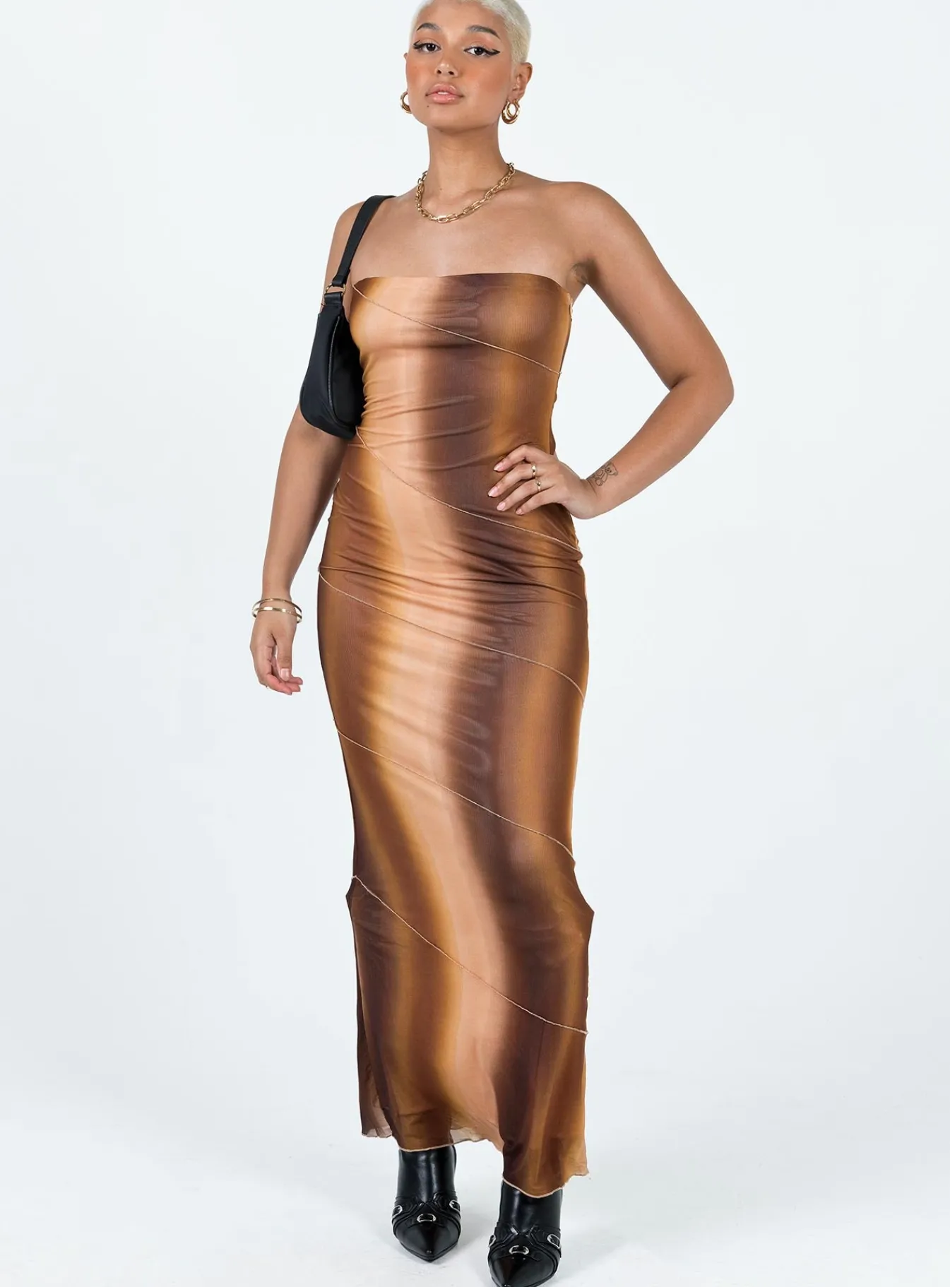 Princess Polly Luela Maxi Dress Brown Clearance
