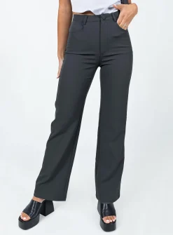Princess Polly Lulu Pants Charcoal   Grey Hot
