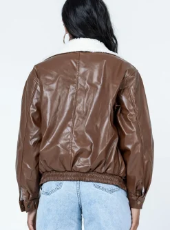 Princess Polly Luna Pu Jacket  Brown Online