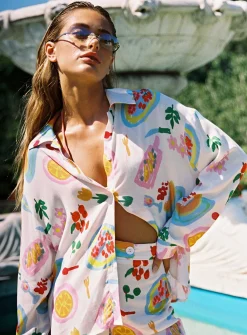 Princess Polly Luncheon Shirt  Multi Discount