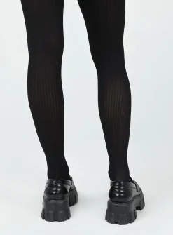 Princess Polly Lupton Knit Stockings  Black Fashion