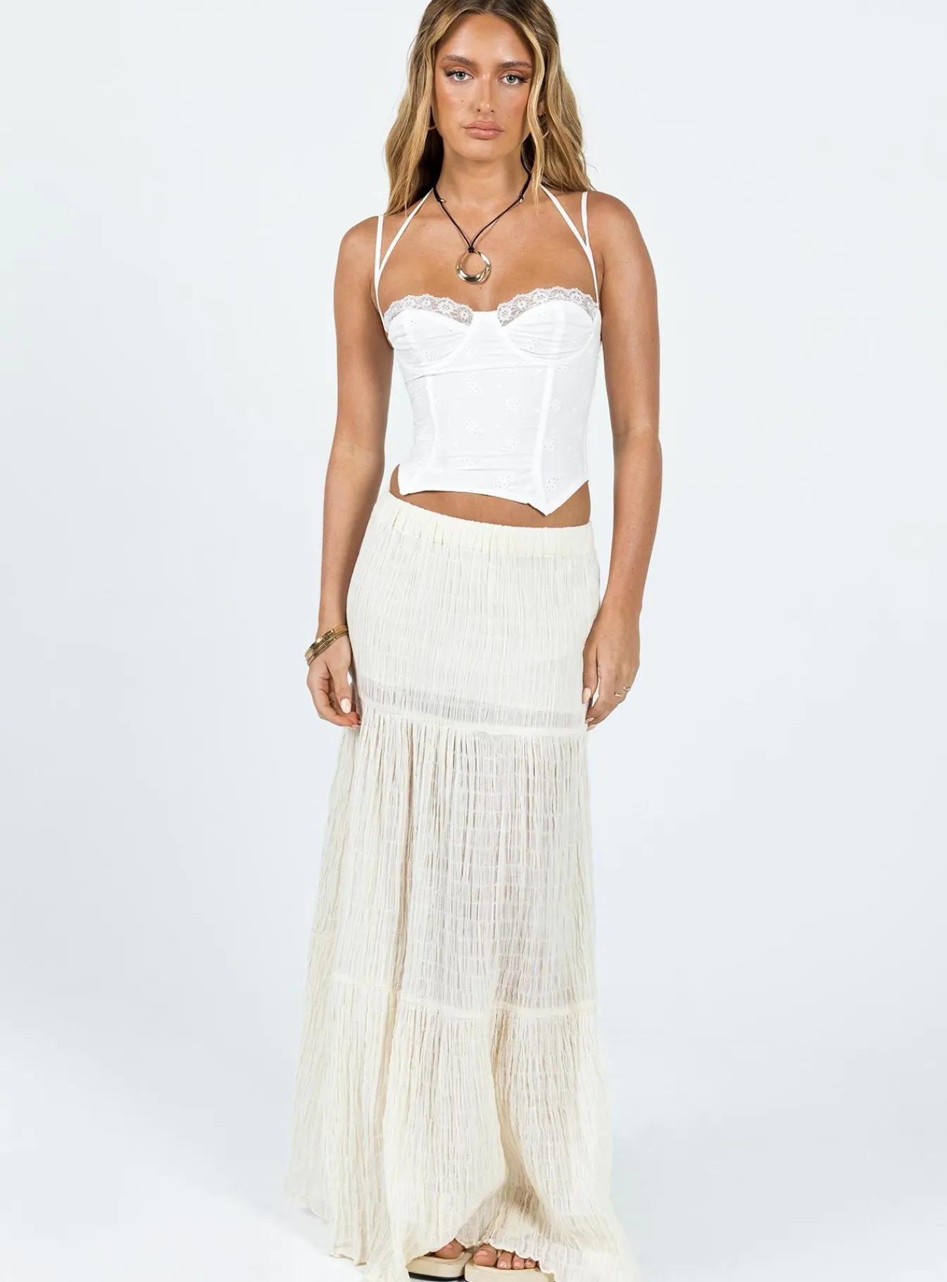 Princess Polly Luvan Lace Corset Top  White Hot