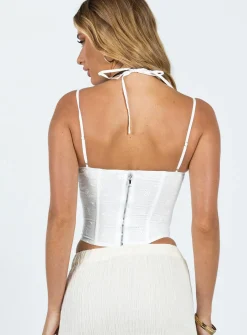 Princess Polly Luvan Lace Corset Top  White Hot