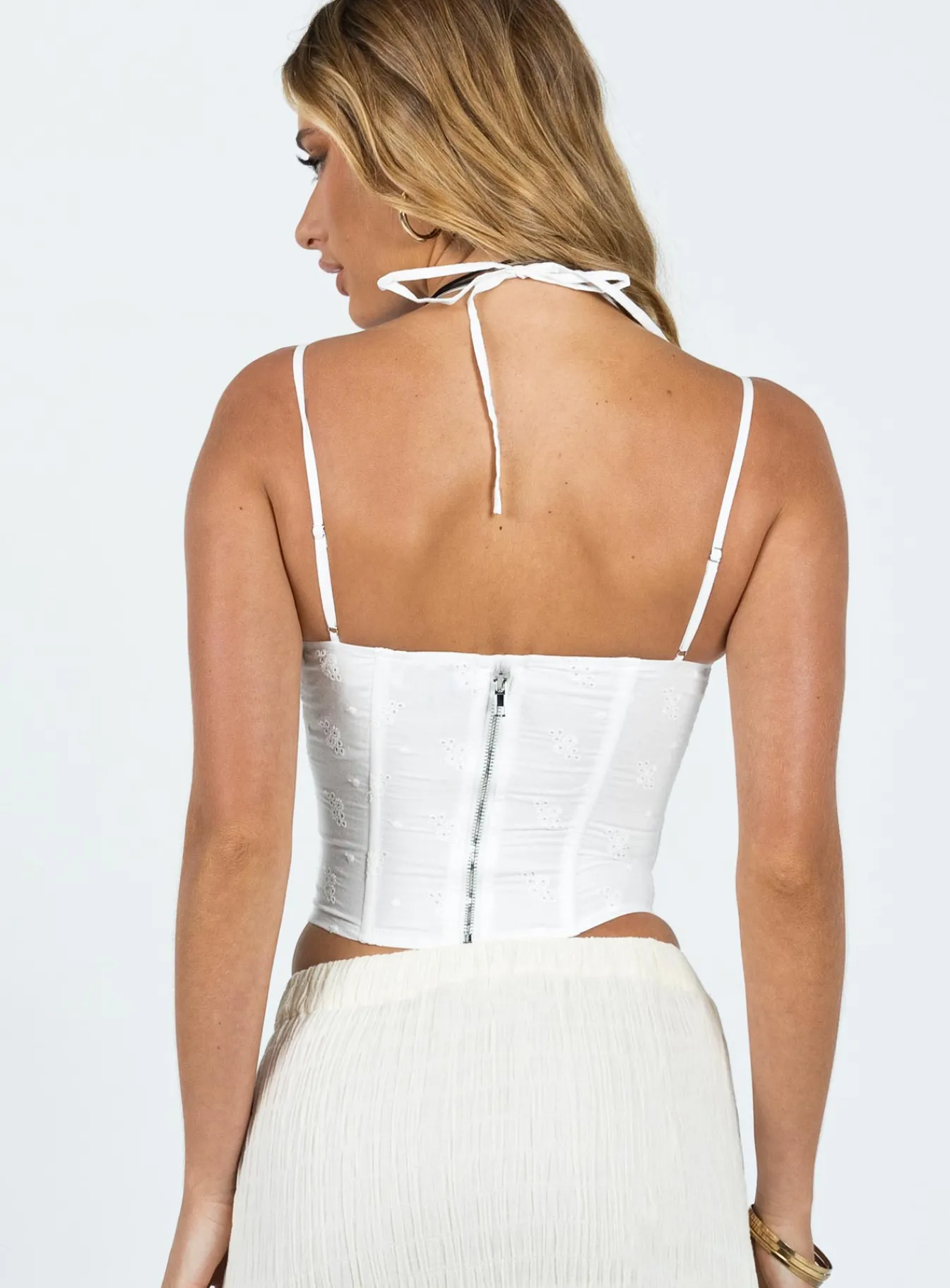Princess Polly Luvan Lace Corset Top  White Hot