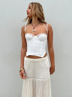 Princess Polly Luvan Lace Corset Top  White Hot