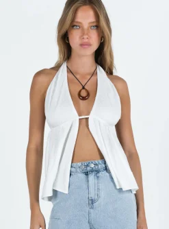 Princess Polly Luza Halter Top  White Online