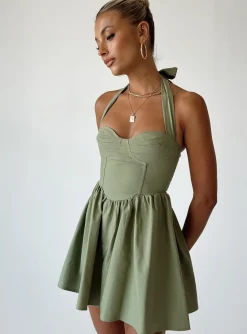 Princess Polly Lyle Mini Dress  Sage Sale