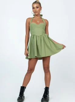 Princess Polly Lyle Mini Dress Sage Sale