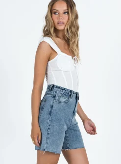 Princess Polly Lyndsey Longlineshorts   Denim Flash Sale